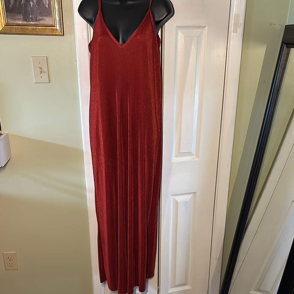 ASOS Plisse plunge cami Midi-Maxi Dress